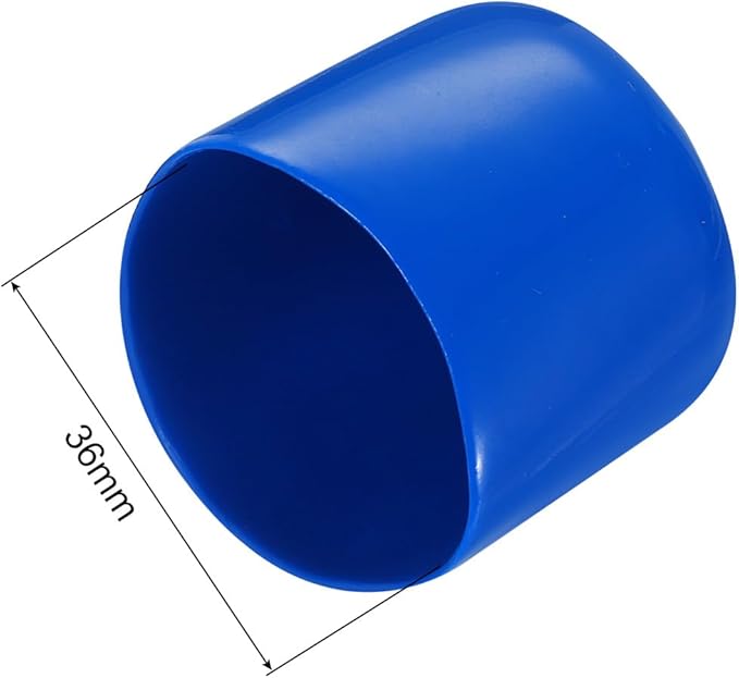 uxcell 10pcs Rubber End Caps 36mm ID Vinyl Round End Cap Cover Screw Thread Protectors Blue