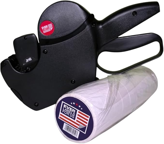 Price Gun Labels (MX-5500 Compatible) | Self-Adhesive Price Stickers for Retail, Supermarkets & Boutiques | Universal 1-Line Label Rolls for Pricing Guns & Tagging Tools | 9000 Labels Total
