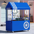Portable Street Food Cart, Mobile Vendor Stall for Outdoor Markets, Creative Iron Food Truck, Commercial Vendor Booth (Pink, L140cm/55in) - Ideal for Events and Festivals