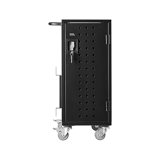 VEVOR 16 Device Charging Station with Lock & Key, Mobile Charging Cart for Chromebook, iPads, Tablet and Laptop, Up to 15.6 in Screen Size, Office and Classroom Locking Charging Station
