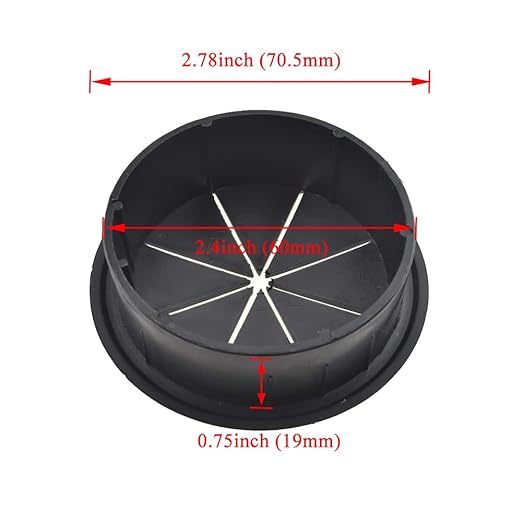 HAHIYO 2Pcs 2.4Inch/60mm Black ABS Plastic Eight-petaled Desk Grommet Wire Grommet Cable Management Cord Hole Cover Desk Wire Hole Insert Wire Organizer for Computer Office Home School Equipment