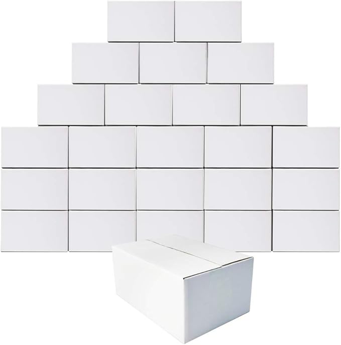Calenzana 11x6x6 Shipping Boxes Set of 25, Corrugated Cardboard Box for Mailing Small Business Packing Gifts, White
