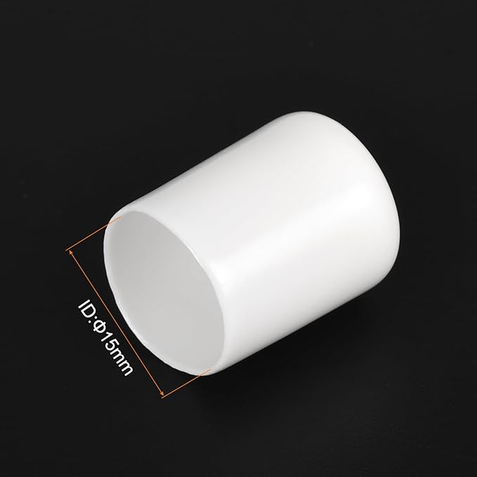 uxcell 10pcs Rubber End Caps 15mm ID Vinyl Round End Cap Cover Screw Thread Protectors White