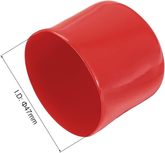 uxcell 4pcs Rubber End Caps 47mm ID Vinyl Round End Cap Cover Screw Thread Protectors Red, 40mm Height