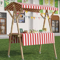 Foldable Vendor Cart with Wheels - Outdoor Concession Stand Booth for Farmers Markets, Street Fairs & Vending - Portable Commercial Kiosk Display Counter