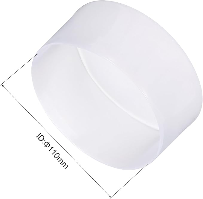 uxcell 4pcs Rubber End Caps 110mm ID Vinyl Round End Cap Cover Screw Thread Protectors Clear, 50mm Height