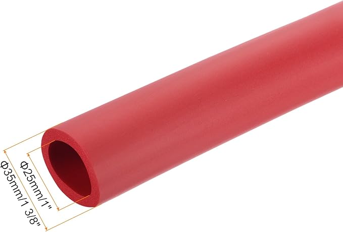 uxcell Foam Tubing for Handle Grip Support,25mm(1") ID 35mm(1 3/8") OD 0.3 Meter/1ft Length Red
