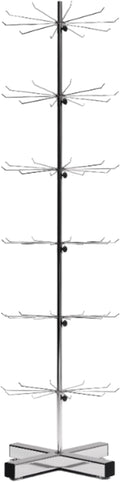 Chrome Rotating Display 6-Tier Retail Rack Heavy-Duty Spinning Retail Display Stand For Malls Showroom Store