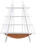 Boat-Shaped Bookshelf, 4 Tier Ladder Bookcase with Drawer 84.3" Tall Bookshelves for Storage Display Decor Easy Assembly Bookcase Furniture for Bedroom, Living Room and Home Office
