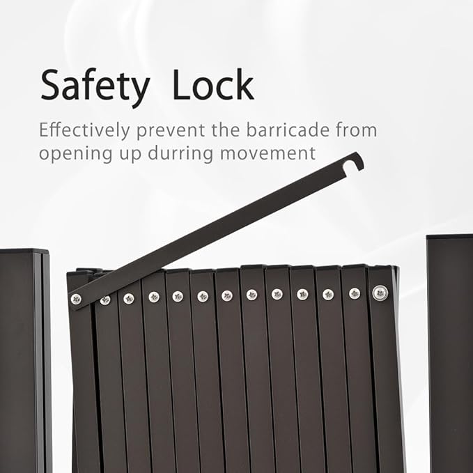 GYMTIME Industrial Metal Expandable Barricade, 11 Feet, Easily Assembled Portable Safety Barrier with Casters, Flexible Mobile Barrier Gate, Adjustable Traffic Fence