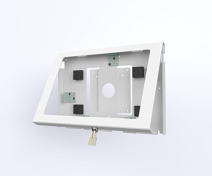 TABcare Locking Anti-Theft Metal Case for iPad Pro 13" M4 2024 M5 2025 for Kiosk, POS, Store, Show Display, Time Clock (White)
