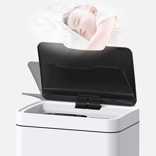 Mbillion Automatic Touchless 15 Gallon Motion Sensor Trash Can Stainless Steel Smart Trash Cans with Lid Rectangular Garbage Can for Kitchen Bedroom Home Office White