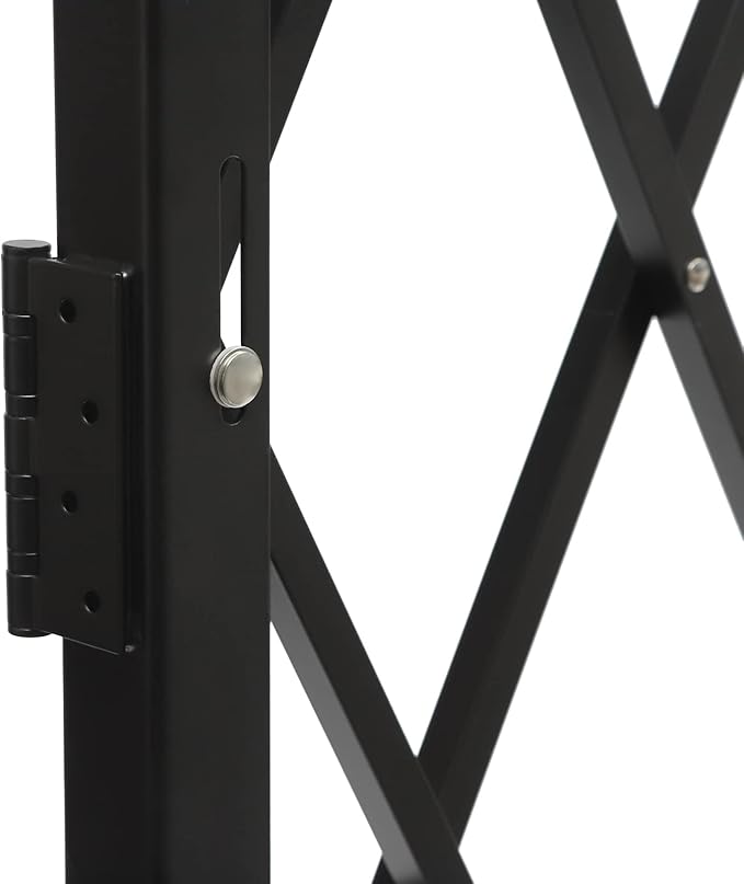 Single Folding Security Gate 4.27'H x5.91'W Iron Accordion Security Gate Flexible Expanding Security Gate 180° Rolling Barricade Scissor Door with Padlock for Entry Security, Garage, Warehouse
