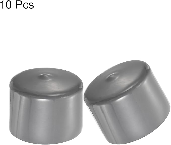 uxcell 10pcs Rubber End Caps 56mm ID Vinyl Round End Cap Cover Screw Thread Protectors Dark Grey