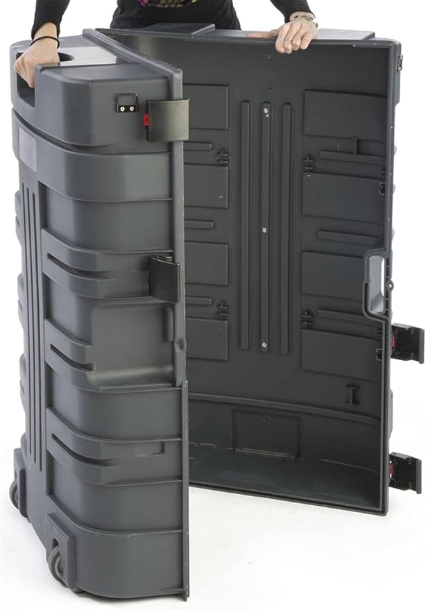 Displays2go 37.9 Inch Portable Trade Show Counter, Converts to Case, Hard Shell Plastic (BMRCNTB1)