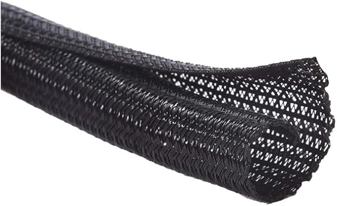 10ft-1/2 Braided Cable Management Sleeve Wire Protector, Suitable for TV/Computer/Home Theater/Machine Equipment Cable Management. (Black, 1/2"-10ft)