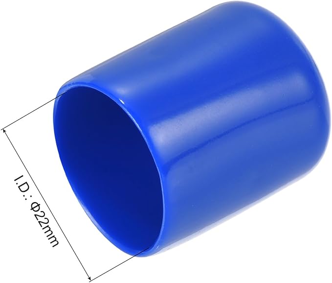 uxcell 10pcs Rubber End Caps 22mm ID Vinyl Round Tube Bolt Cap Cover Screw Thread Protectors Blue
