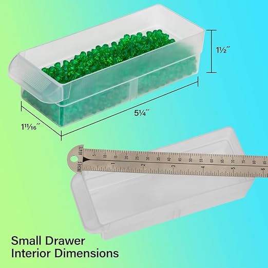 Akro-Mils 44-Drawer Plastic Drawer Storage Cabinet for Garage Organization, Bead Organizer, Building Bricks Storage, Teacher Toolbox, Makeup Organizer, 20-Inch W x 6-Inch D x 16-Inch H, 10144 Red