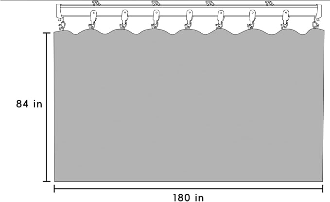 Room Divider Blackout Curtains Flexible Sliding Tracks Sets Ceiling Mounted Rod Window Curtain Privacy Separation for Bedroom Living Rooms,1 Panel Black Drape and Black Track Set-W180xH84 in