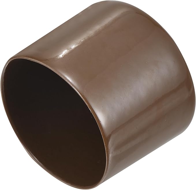 uxcell 4pcs Rubber End Caps 47mm(1 7/8") ID Vinyl Round Tube Bolt Cap Cover Screw Thread Protectors Brown, 40mm Height
