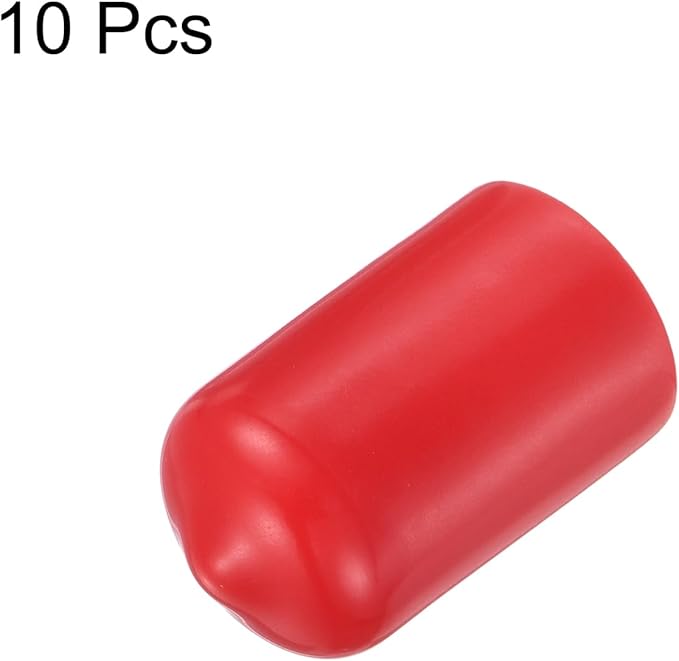 uxcell 10pcs Rubber End Caps 13.5mm ID Vinyl Round End Cap Cover Screw Thread Protector Red
