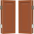 Solid Wood Interior Swing Door with Metal Hinges - Swinging Cafe Doors for Kitchen, Stairs, Bedroom Entrance & Partition (Brown, 31.5"X35.43")