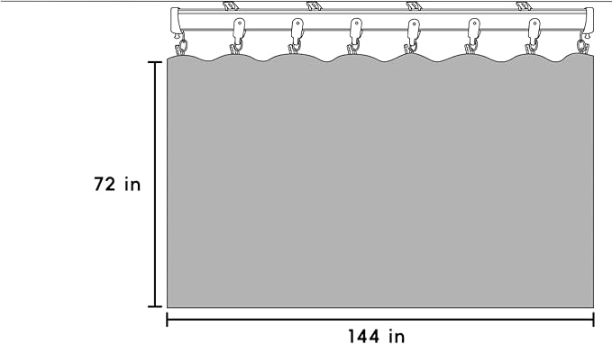 Room Divider Blackout Curtains Flexible Sliding Tracks Sets Ceiling Mounted Rod Window Curtain Privacy Separation for Bedroom Living Rooms,1 Panel Beige Drape and Black Track Set-W144xH72 in
