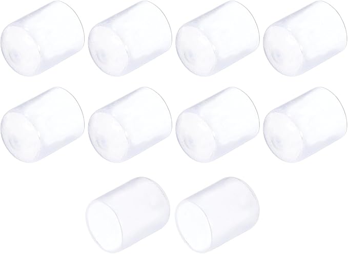uxcell 10pcs Rubber End Caps 19mm(3/4") ID Vinyl Round End Cap Cover Screw Thread Protectors, Clear
