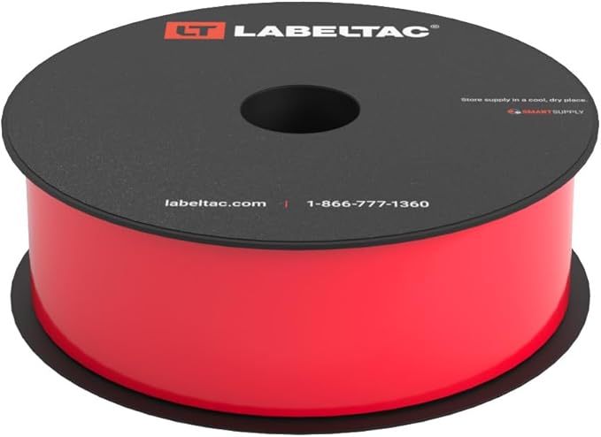 LabelTac 4 and Pro Model Indoor/Outdoor Rack Label Supply 1.5" x 150' Red