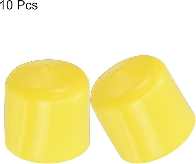 uxcell 10pcs Rubber End Caps 40mm(1 9/16") ID Vinyl Round End Cap Cover Screw Thread Protectors Yellow