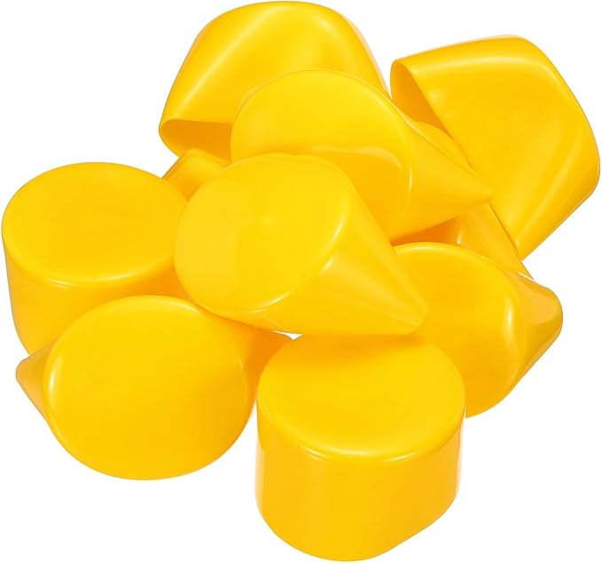 uxcell 5pcs Rubber End Caps 75mm(3 Inch) ID Vinyl PVC Round Tube Bolt Cap Cover Screw Thread Protectors Yellow
