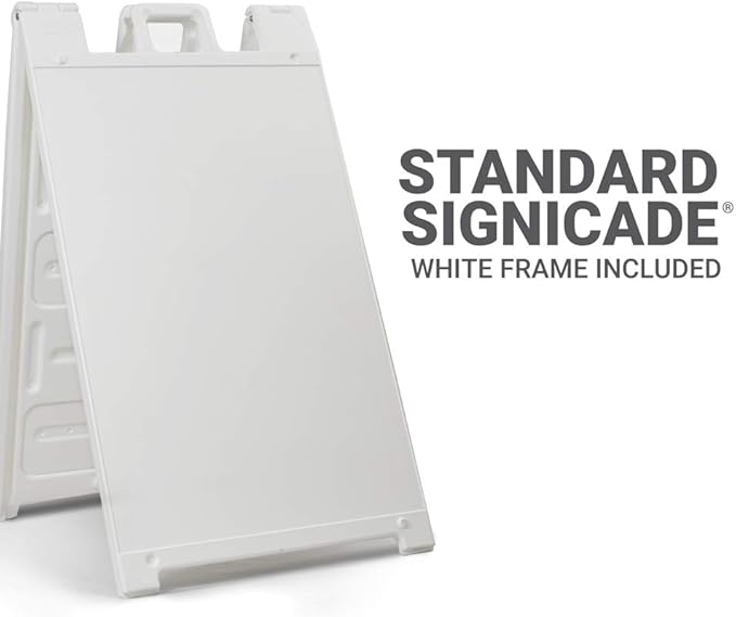 GotPrint A Frame Sign | Open for Business Signs 24" x 36" Inch | Comes with Pre-Designed Folding Sidewalk Sign with Stand Standard White Sandwich Board