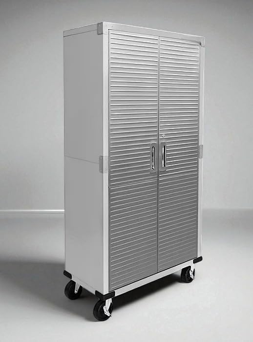 Heavy Duty Storage Solid Stainless Steel Cabinet with Lockable, Adjustable Shelf, Metal Garage Organizer (Granite, 36" W x 18" D x 72" H)