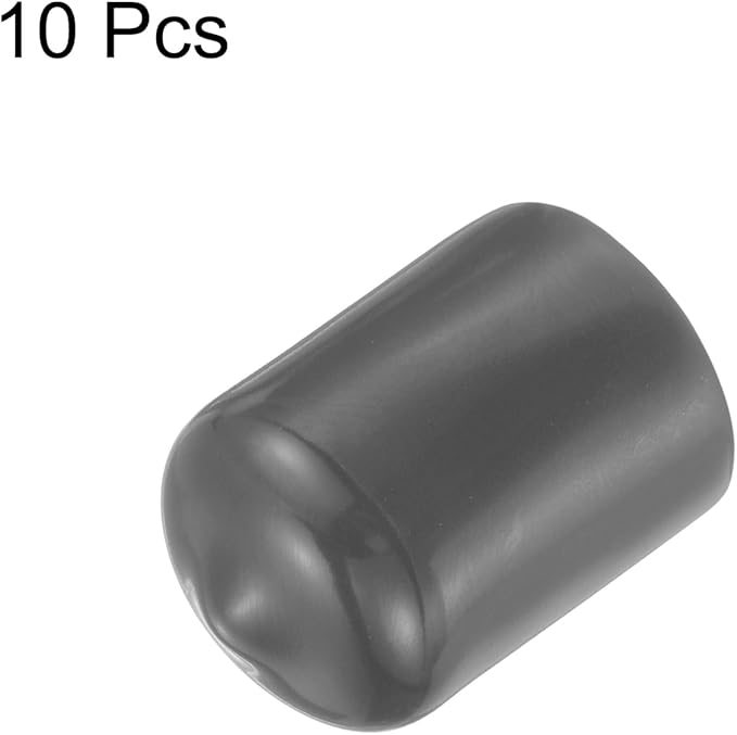 uxcell 10pcs Rubber End Caps 14mm(9/16") ID Vinyl Round End Cap Cover Screw Thread Protector Dark Grey