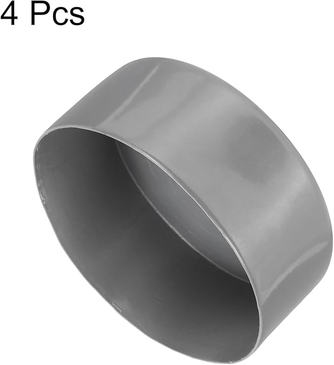 uxcell 4pcs Rubber End Caps 120mm ID Vinyl Round End Cap Cover Screw Thread Protectors Dark Grey, 50mm Height