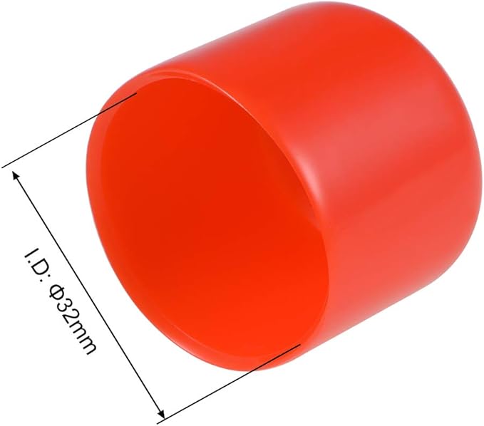 uxcell 10pcs Rubber End Caps 32mm(1 1/4-inch) ID Round End Cap Cover Screw Thread Protectors Red