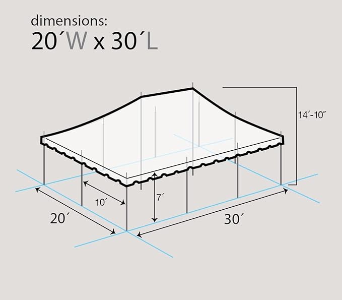 TentandTable 20' x 30' Premium Canopy Tent, Red/White/Blue, Outdoor Pole Tent, 60-120 Person Capacity for Parties, Weddings, Events, Commercial and Residential Use, Large Heavy Duty Vinyl Canopy Tents