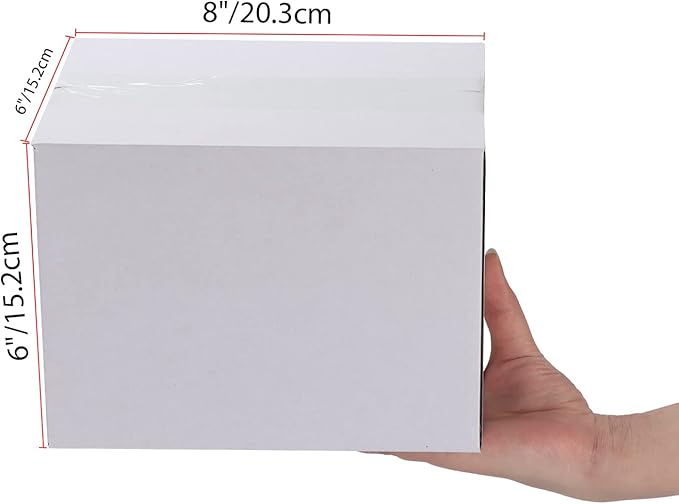 Calenzana 8x6x6 Shipping Boxes Set of 40, White Corrugated Cardboard Box for Mailing Packing Gifts Small Business