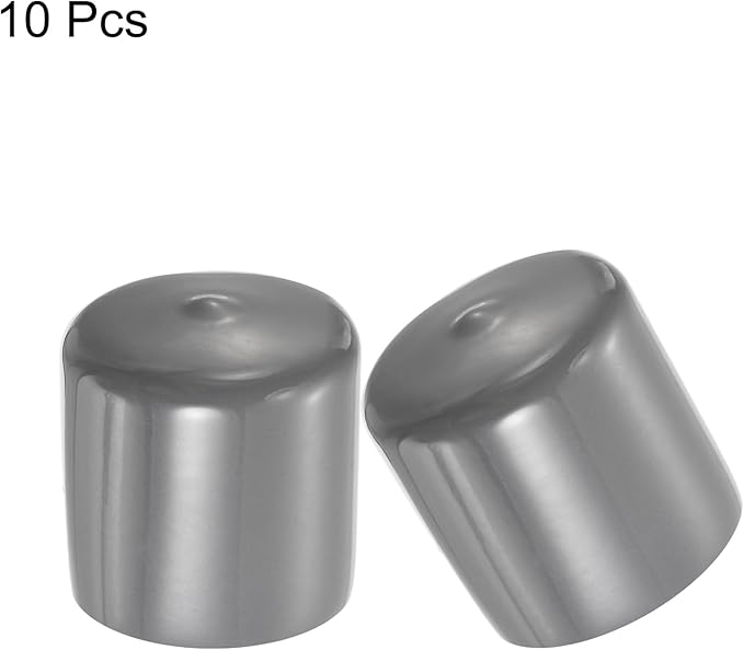 uxcell 10pcs Rubber End Caps 44mm ID Vinyl Round End Cap Cover Screw Thread Protectors Dark Grey