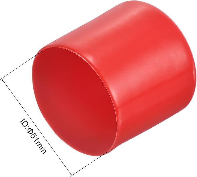 uxcell 10pcs Rubber End Caps 51mm ID Vinyl Round End Cap Cover Screw Thread Protector Red