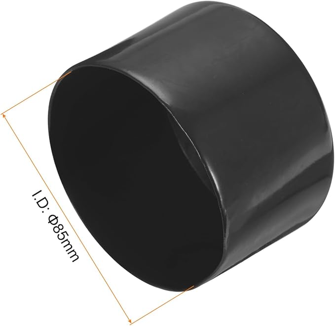 uxcell 4pcs Rubber End Caps 85mm ID Vinyl Round End Cap Cover Screw Thread Protectors Black, 50mm Height