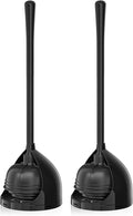 uptronic 2 Pack Toilet Plunger with Holder, Unique Plunger with All-Angle Design, Plungers for Bathroom for 5.7-inch Toilet Drain, Toilet Plunger Heavy Duty-Black