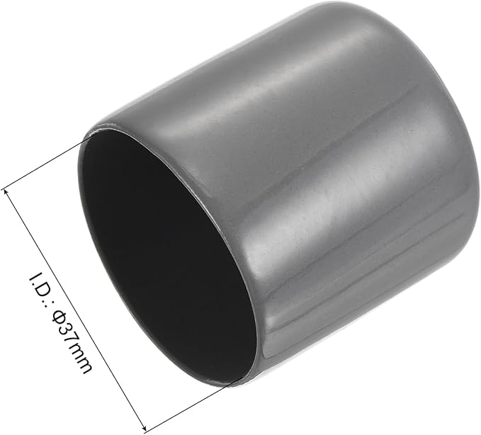 uxcell 10pcs Rubber End Caps 37mm(1 1/2") ID Vinyl Round End Cap Cover Screw Thread Protectors Dark Grey