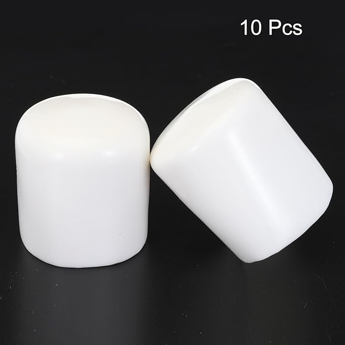 uxcell 10pcs Rubber End Caps 52mm ID Vinyl Round Tube Bolt Cap Cover Screw Thread Protectors White