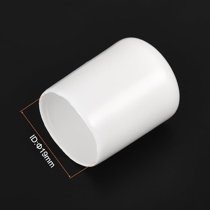 uxcell 10pcs Rubber End Caps 19mm(3/4") ID Vinyl Round End Cap Cover Screw Thread Protectors White