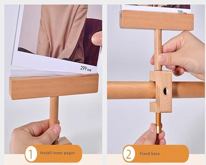Acrylic Sign Holder with Clamp Double Head Display with Acrylic Frame Sign Holder Price Tag Clip for Clothing Stores (Horizontal A4 297×210mm/11.69×8.27inches)