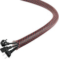 25Ft-1inch PET Expandable Braided Wire Sleeving,Wire Loom Cable Sleeve for TV,Computer,Home Theater,Automotive,Home Industrial,Electrical Wires,Chemical,Protect Cat from Chewing Cords,BlackRed