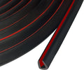 Edge Trim, 1/8" (3mm) Rubber Edge Trim, Flexible Self Adhesive U Channel Edge Protector for Glass, Mirror, Plywood, Steel Panel Sharp Edges, U Shaped Peel and Stick Trim, Black Color, 20Ft