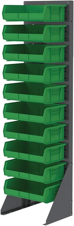 Akro-Mils 30255 AkroBins Plastic Storage Bins, Space-Saving Stackable Bins for Garage, Pantry, Craft Organization, 11-" x 16-" x 5-", Green, 6-Pack