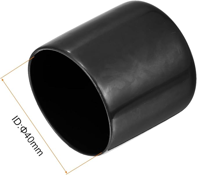 uxcell 5pcs Rubber End Caps 1 9/16"(40mm) ID Vinyl PVC Round Tube Bolt Cap Cover Screw Thread Protectors Black